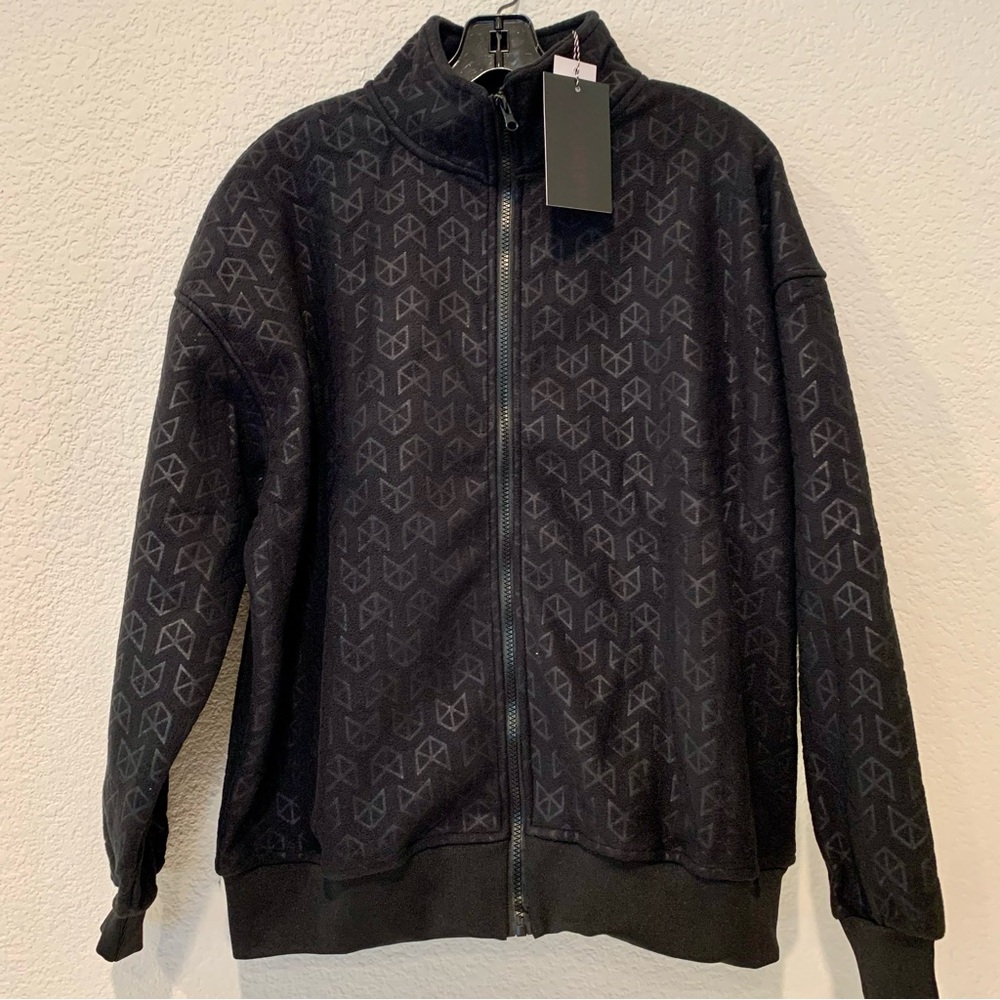 Raw Gear Fleece Jacket NWT Full Zip Front Oversized Small Black